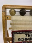 Vtg The Schmidt   s Primitive Wood Loom Salesman Sample Wool Rug Weaving 12    W