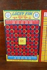 Vintage 1940s Lucky Fin 5   Punch Board Gambling Pull Tabs Nos Trade Stimulator