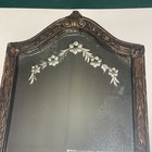 Hollywood Regency Carved Wood Etched Roses Wall Mirror Chic   Shabby