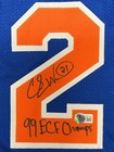Charlie Ward Signed Knicks Custom Jersey W  99 Ecf Champs Beckett Wit Bas Coa