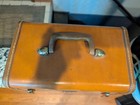 Vintage Samsonite Schwayder  4612 Brown Faux Leather Makeup Train Hard Case Usa