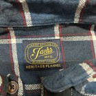 Jachs Flannel Shirt Mens Size Xl Blue Plaid Long Sleeve Heritage Cotton Flaw