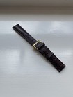Beautiful 18mm For Omega Brown Croc Leather Strap Gold Colour Deployment Buckle