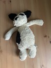 Jellycat Medium Bashful Black   White Puppy Dog 12  Plush Stuffed Animal Toy