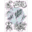 New Craft Consortium Clear Cling Rubber Stamp Christmas Noel Flora Free Usa Ship