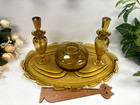 Antique Amber Glass Vanity Dresser Set