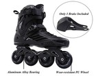 New Black Inline Skates Unisex Size M6 W7 80mm Wheels Removable Aluminum Shock