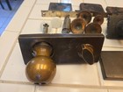 Large Lot Of Antique Crystal And Brass Door Knobs And Hardware parts
