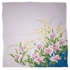 Vtg Japanese Furoshiki Wrapping Cloth Floral Rayon Chirimen Size  66 X 68 Cm