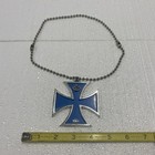 Vintage 1960s-70s Iron Cross Pendant 1914 Replica With Chain Made In Japan