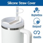 Cedidjac 6pcs Silicone Straw Covers Cap Compatible With 3 5 3 0 5  White 