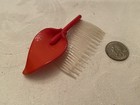 Vintage Decorative Red Flower Bakelite Hair Comb 3 Of 3