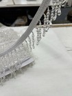 3    Beaded Trim Fringe W  Gimp Top Sold By The Yard Clear   White