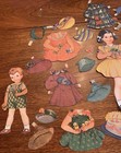 Vintage Paper Doll Set 1950s 4 Paper Dolls 36 Pieces Clothing   Accessories
