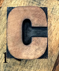 Vintage Letterpress Wood Letter C  c  Print Type Printing  2 