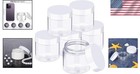 6 Pack 3 Oz Refillable Plastic Jars - Wide-mouth Leakproof Travel Containers