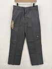 Dickies Twill Work Pants Mens 32x32 Gray Loose Fit Straight Leg Double Knee Nwt