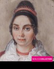 Antique Early 1800s French School Gouache Hand Painted Miniature Woman Portrait