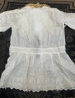 Antique White Doll Dress Baby Or Large Doll Dress Lacey Embroidery