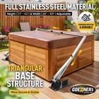 Hot Tub Spa Cover Lifter Adjustable 65-101in Heavy Duty Stainless Steel