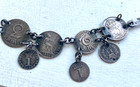 Rare Seven Maundy Money Silver British Coin Chain  Dates From 1762-1908