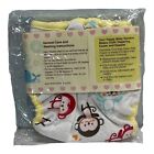 Kawaii Cloth Diaper Yellow Trim Monkeys Adjustable 8-36 Pounds