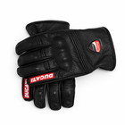 Ducati Corse Leather Motorcycle Gloves - Black Racing Riding Biker Protective