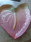 Vtg Tropical Clay Studio Hawaii Pottery  Anthurium Flower Serving Tray Tiki