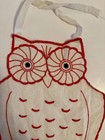 Embroidered Red White Black Owl Baby Bib Embroidery Vintage Folk Art