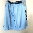 Adidas Basketball Shorts Blue Elastic Waist Uprising 3 Stripes Youth Large New  
