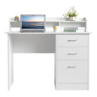 Computer Desk Pc Laptop Table With 3 Drawers Home Office Study Workstation White