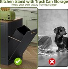 Kitchen Island Large Rolling Mobile Islands W storage Drawer Cabinet   Trash Can
