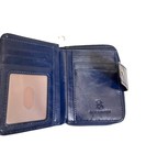 Bostanten  Navy Small Wallet For Women Genuine Leather Bifold Slim Compact Rfid
