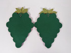Mcm Velvet Covered Bottlecap Grape Cluster Wall Decor Accent Pair 9 