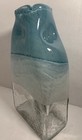 Sagebrook Home Coastal 13  Glass Bottle Vase Blue Decorative Home Or Office