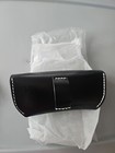 Black 100  Real Leather Sunglasses Hard Case Magnetic Eyeglass Pouch Free Ship