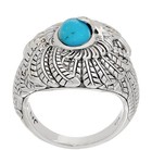 Jai Sterling Silver   Turquoise Born To Soar Eagle Ring Size 6
