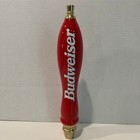 Vtg Budweiser Bud Rare 11 5  Red Beer Tap Handle Man Cave-bar Decor Gold Toned