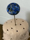 Vintage Cobalt Foil Hatpin    1950   s    8 25     Nice