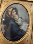 Vintage Madonna Of The Streets Framed Litho Gold Embossed Gesso Frame Italian
