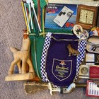 8lb Junk Drawer Lot Vtg Treasure Crown Ashtrays Man Stuff Bottle Openers Darts