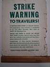 1940s-50s Railroadianna Strike Warning Sign Pennsylvania Seashore Lines 11 x14 