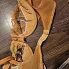 Triumph Internationa Vintage Lace Underwire Bra Gold Sz 34 B Retro Estate Find