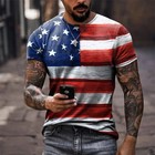 T-shirt Jesus Usa American Flag Cross Graphic Christian Short Sleeve Fashion Tee
