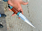 12  Arkansas Toothpick Custom Handmade D2-tool Steel Dagger Knife W sheath 2546
