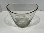 Vintage Etched Ship Glass Ice Bucket Mcm Nautical 7    Tall X 8    X 9   