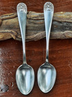 Sterling Silver Pair Durgin Basket Of Flowers Demitasse Spoons  No Mono