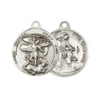 Sterling Silver Saint Michael The Archangel Medal 24  Endless Chain Necklace
