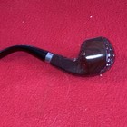 Vintage Estate Tobacco Smoking Pipe Faceted Bowl Metal Insert Bent Black Stem