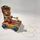Vintage Fisher Price Tiny Teddy Musical Xylophone Bear 635 Pull Toy 1962